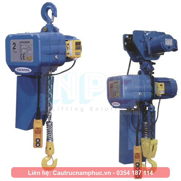 Thiết bị palang Kukdong Hàn Quốc cho cầu trục dầm đơn tải trọng 2 tấn