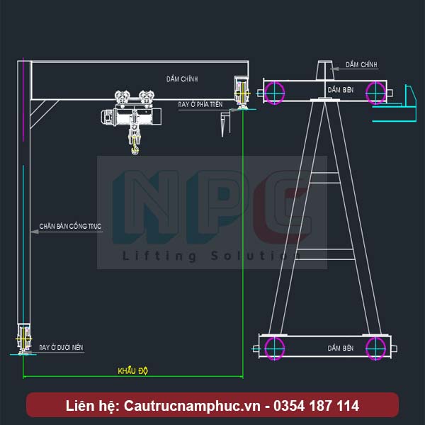 Cấu tạo bán cổng trục