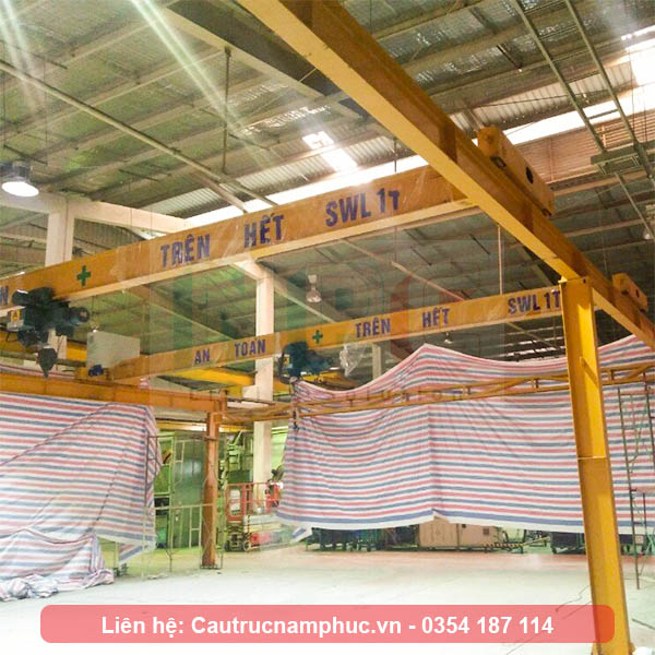 Cầu trục dầm đơn tải trọng 1 tấn khẩu độ 10 mét