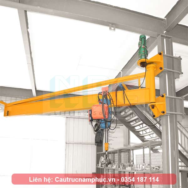 Cầu trục treo tường 2 tấn quay bằng động cơ
