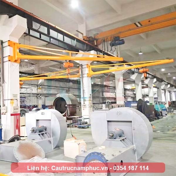 Cầu trục treo tường 2 tấn tích kiệm diện tích