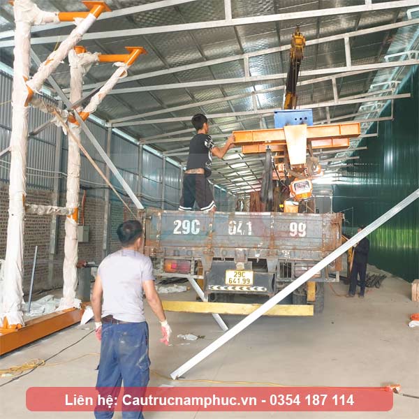 Cổng trục dầm đơn 2 tấn lắp đặt trong nhà