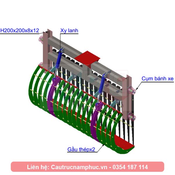 Cấu tạo gầu vớt rác